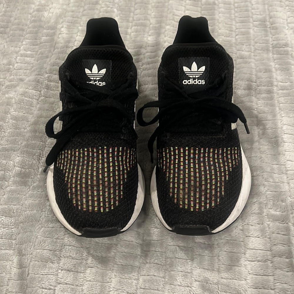 adidas Black Mesh Sneakers with White Accents